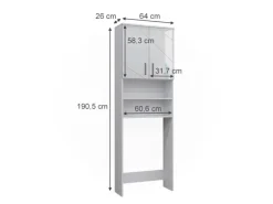 Best Vicco Waschmaschinenschrank Irma Hochglanz/ 64 x 191 cm Badezimmerschrank für die Waschmaschine Weiß