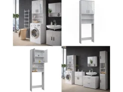 Best Vicco Waschmaschinenschrank Irma Hochglanz/ 64 x 191 cm Badezimmerschrank für die Waschmaschine Weiß