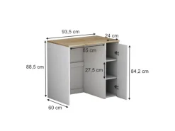 Vicco Waschmaschinenschrank Viktor Weiß 94 x 89 cm mit 3 Fächer