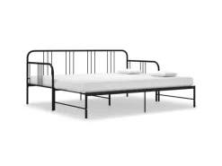 vidaXL Ausziehsofa Bettgestell Schwarz Metall 90x200 cm Modell 2650960