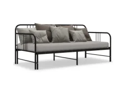 vidaXL Ausziehsofa Bettgestell Schwarz Metall 90x200 cm Modell 2650960
