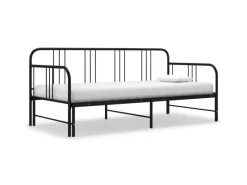 vidaXL Ausziehsofa Bettgestell Schwarz Metall 90x200 cm Modell 2650960