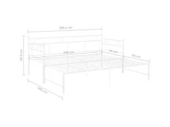 vidaXL Ausziehsofa Bettgestell Weiß Metall 90x200 cm Modell 5650979