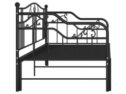 vidaXL Ausziehsofa Bettgestell Schwarz Metall 90x200 cm Modell 4650972