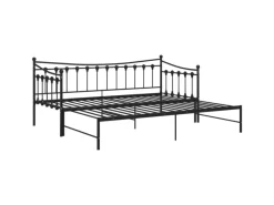 Online vidaXL Ausziehsofa Bettgestell Schwarz Metall 90x200 cm Modell 1650966