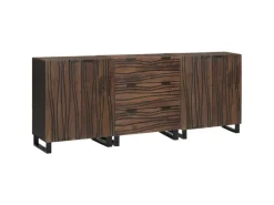 vidaXL Badezimmermöbel Set mit Regal 3-Tlg Braun Massives Mango-Holz 3310053 Walnuss Natur Braun