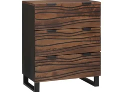 vidaXL Badezimmermöbel Set mit Regal 3-Tlg Braun Massives Mango-Holz 3310053 Walnuss Natur Braun