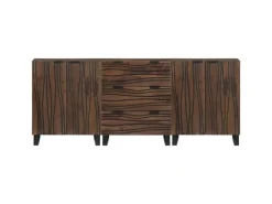 vidaXL Badezimmermöbel Set mit Regal 3-Tlg Braun Massives Mango-Holz 3310053 Walnuss Natur Braun