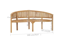 vidaXL Bananenbank 180 cm Massivholz Teak 310494