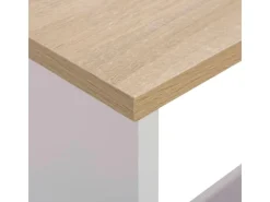 vidaXL Bartisch mit 2 Tischplatten Weiß und Eichefarben 130x40x120 cm