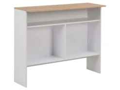 vidaXL Bartisch mit 2 Tischplatten Weiß und Eichefarben 130x40x120 cm