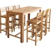 vidaXL Bartisch und Stuhl-Set 7-tlg. Akazienholz Massiv