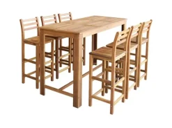 vidaXL Bartisch und Stuhl-Set 7-tlg. Akazienholz Massiv
