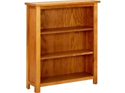 vidaXL Bücherregal 3 Fächer 70x22,5x82 cm Massivholz Eiche