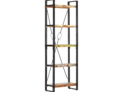 vidaXL Bücherregal 5 Fächer 60x30x180 cm Altholz Massiv