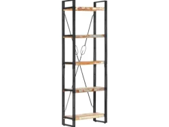vidaXL Bücherregal 5 Fächer 60x30x180 cm Altholz Massiv