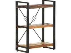vidaXL Bücherregal 3 Fächer 60x30x80 cm Altholz Massiv