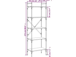 vidaXL Bücherregal 5 Fächer Sonoma-Eiche 56x31,5x174 cm Holzwerkstoff