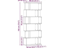 Sale vidaXL Bücherregal Artisan-Eiche 80x24x192 cm Holzwerkstoff 855783 Eiche Handbeschlagen