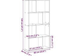 vidaXL Bücherregal Artisan-Eiche 60x20x120 cm Holzwerkstoff 858155