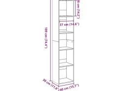 vidaXL Bücherregal Betongrau 40x30x189 cm Holzwerkstoff 857888