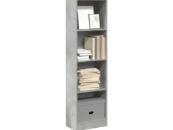 vidaXL Bücherregal Betongrau 40x24x143 cm Holzwerkstoff 857786
