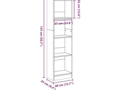 vidaXL Bücherregal Betongrau 40x24x143 cm Holzwerkstoff 857786