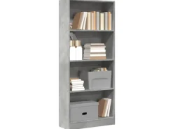 Hot vidaXL Bücherregal 60x24x143 cm Holzwerkstoff 857815 Betongrau