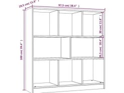 Outlet vidaXL Bücherregal Grau Sonoma 97,5x29,5x100 cm Holzwerkstoff