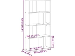 Outlet vidaXL Bücherregal Grau Sonoma 60x20x120 cm Holzwerkstoff 858152