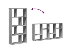 Outlet vidaXL Bücherregal Grau Sonoma 60x20x120 cm Holzwerkstoff 858152