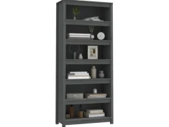 vidaXL Bücherregal Grau 80x35x183 cm Massivholz Kiefer