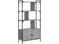 Hot vidaXL Bücherregal mit Türen Grau Sonoma 76,5x30x154,5cm Holzwerkstoff