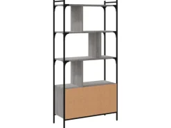 Hot vidaXL Bücherregal mit Türen Grau Sonoma 76,5x30x154,5cm Holzwerkstoff