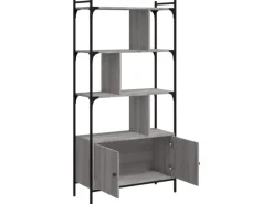 Hot vidaXL Bücherregal mit Türen Grau Sonoma 76,5x30x154,5cm Holzwerkstoff
