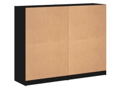 New vidaXL Bücherregal mit Türen Schwarz 136x37x109 cm Holzwerkstoff