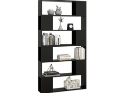 Hot vidaXL Bücherregal Raumteiler Schwarz 100x24x188 cm