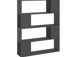 vidaXL Bücherregal Raumteiler Grau 100x24x124 cm