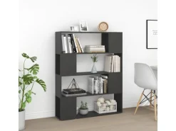 vidaXL Bücherregal Raumteiler Grau 100x24x124 cm