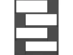 vidaXL Bücherregal Raumteiler Grau 100x24x124 cm