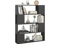 vidaXL Bücherregal Raumteiler Grau 100x24x124 cm