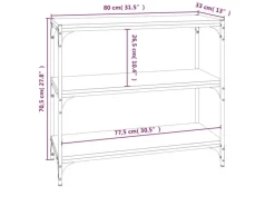 Clearance vidaXL Bücherregal Räuchereiche 80x33x70,5 cm Holzwerkstoff und Stahl