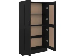 vidaXL Bücherregal Schwarz 82,5x30,5x150 cm Holzwerkstoff 802724