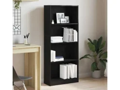 vidaXL Bücherregal Schwarz Eichen-Optik 60 x 24 x 143 cm Holzwerkstoff 862467