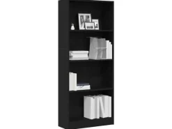 vidaXL Bücherregal Schwarz Eichen-Optik 60 x 24 x 143 cm Holzwerkstoff 862467