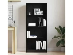 vidaXL Bücherregal Schwarz Eichen-Optik 60 x 24 x 143 cm Holzwerkstoff 862467