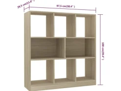vidaXL Bücherregal Sonoma-Eiche 97,5x29,5x100 cm Holzwerkstoff 800174