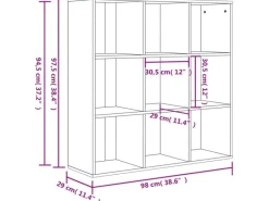 vidaXL Bücherregal Sonoma-Eiche 98x30x98 cm Holzwerkstoff