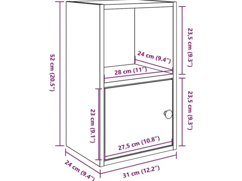Best vidaXL Bücherregal Sonoma-Eiche 31x24x52 cm Holzwerkstoff 860321 Sonoma Eiche