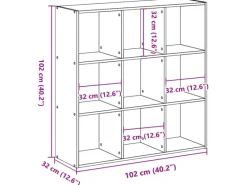 Hot vidaXL Bücherregal Sonoma-Eiche 102x32x102 cm Holzwerkstoff